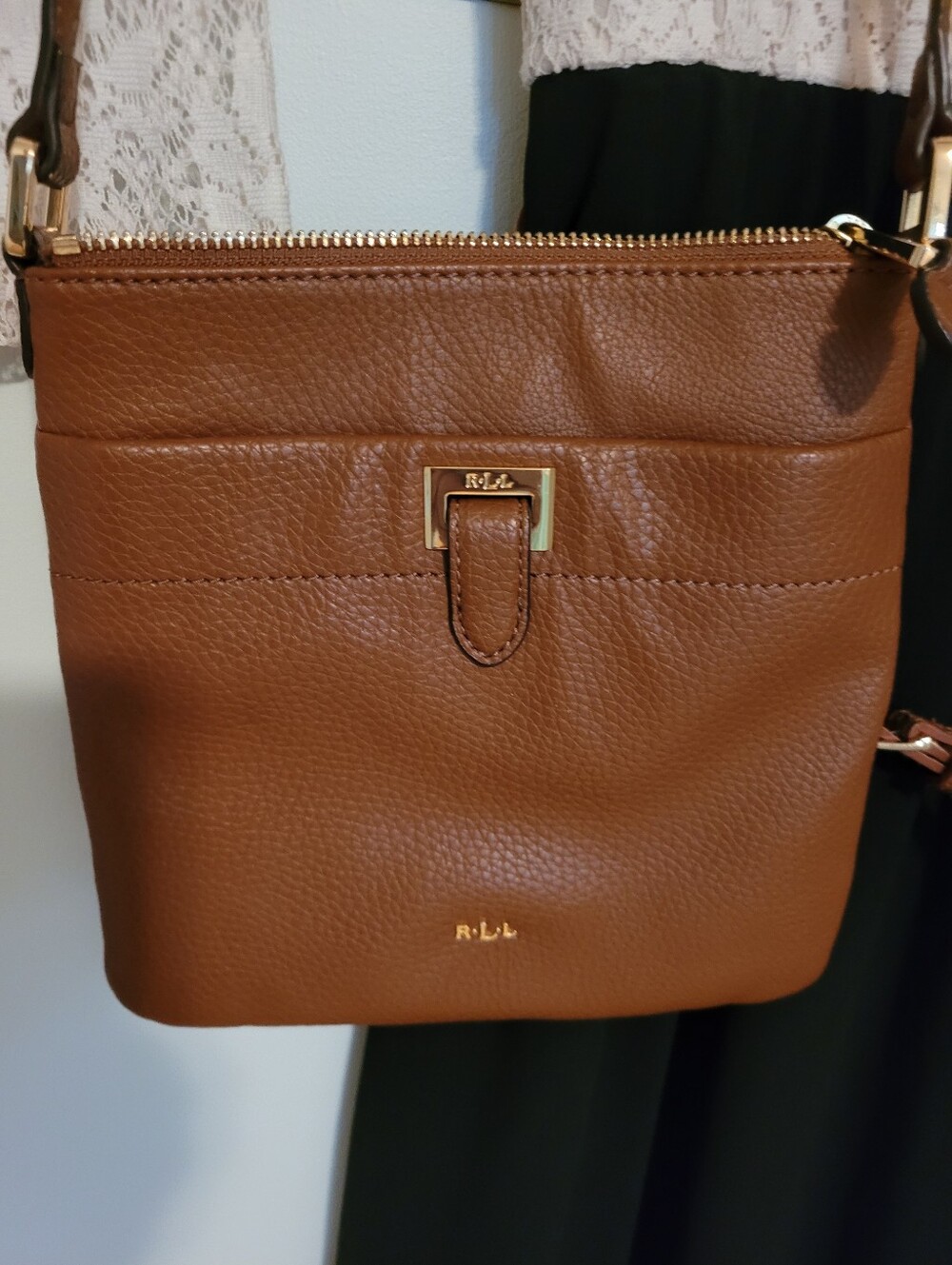 Tan Leather Crossbody Bag - Ralph Lauren